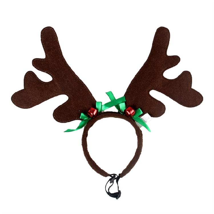 Holiday Pet Headpiece Reindeers Style Soft Ear Regulable Dog Accessory For Christmas Photography