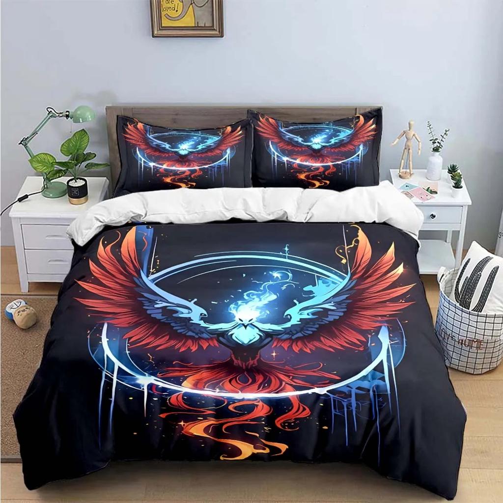 Fashion Popular Mythical Beast Phoenix Print Beding Sets Bed Suplies Set Soft Duvet Cover Bed Warm Comforter Set Beding Set High-End Premium Gift