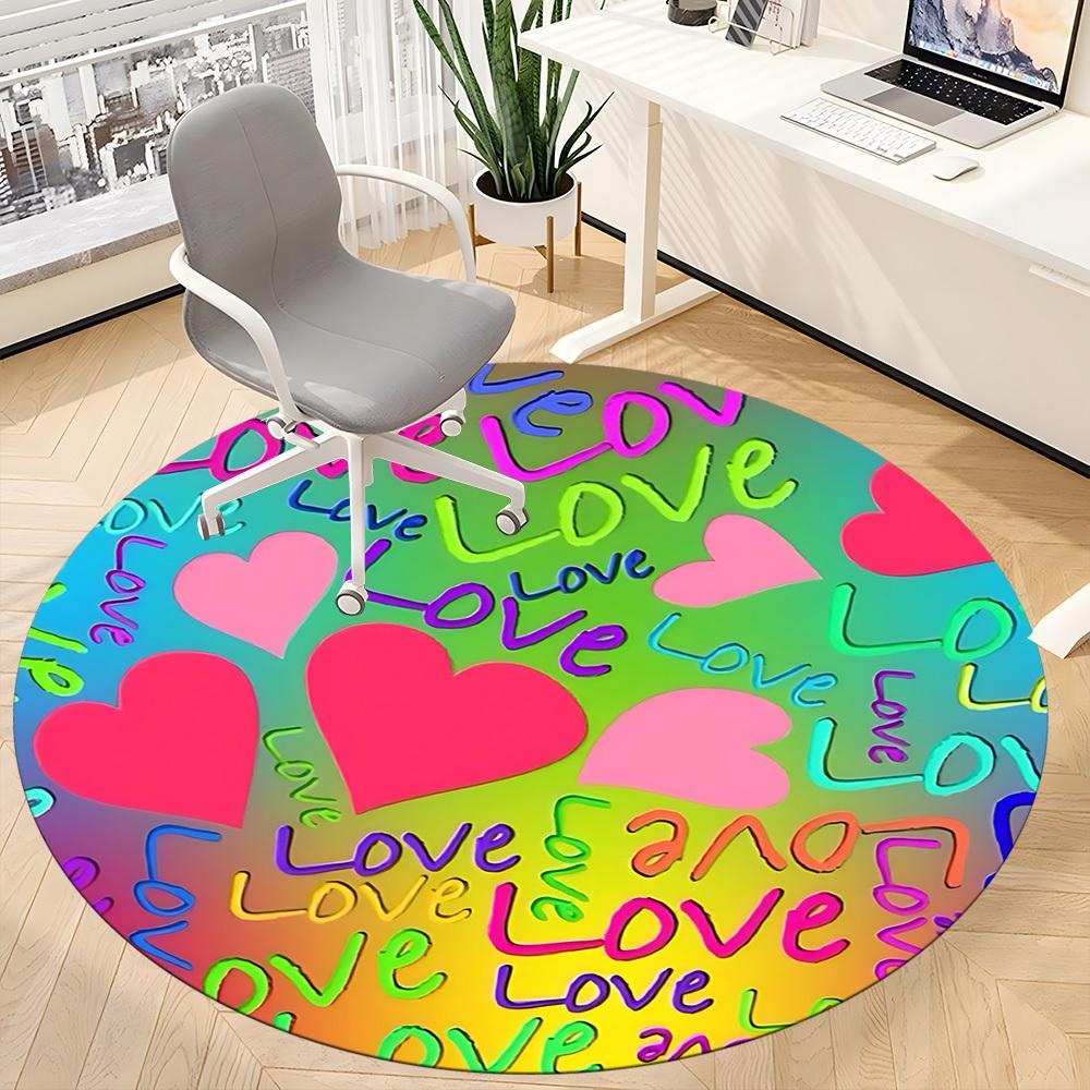 1pc Love Hearts Chair Carpet for Office  Machine Washable Rug for Office,  Good Gift for Family or Friends yy251225243