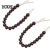 Decorative Curtain Clips 2Pcs Wood Bead Tiebacks, Holdbacks for Thin or Thick Window Draperies, Wall Damage Free Tiebacks Boho Farmhouse Tie
