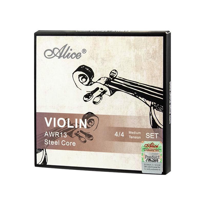 Alice Violin Strings AWR13: High-Performance Exam Set with High-Carbon Steel & White Copper Wound Strings