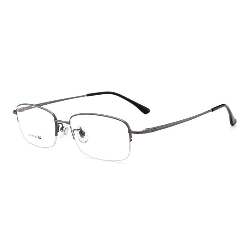 Danyang Men s Ultra-Light Titanium Half-Rim Eyeglass Frames with Myopia Prescription Lenses
