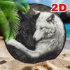 Metal Wolf Wall Art 8x8 Inch Aluminum Sign Black White Home Decor