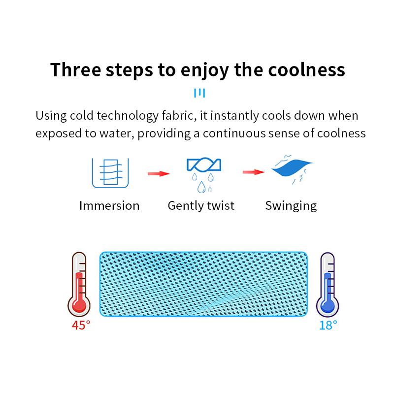 Portable Cool Towel Quick Dry 30x90cm Colorful Small Silicone Bag Summer Quick Cool Towel for Women Men Sports Outdoor