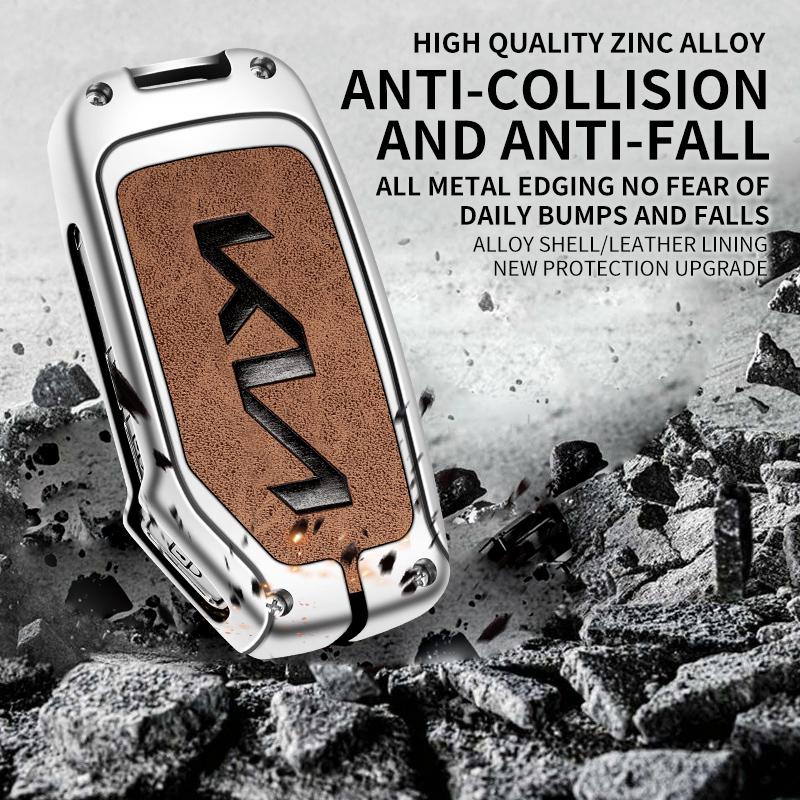 2026 Heißer Autoaufkleber Lederlegierung Auto-Fernschlüsselhülle Schutzhülle Für KIA Sportage R GT Stinger Sorento Ceed Cerato Forte