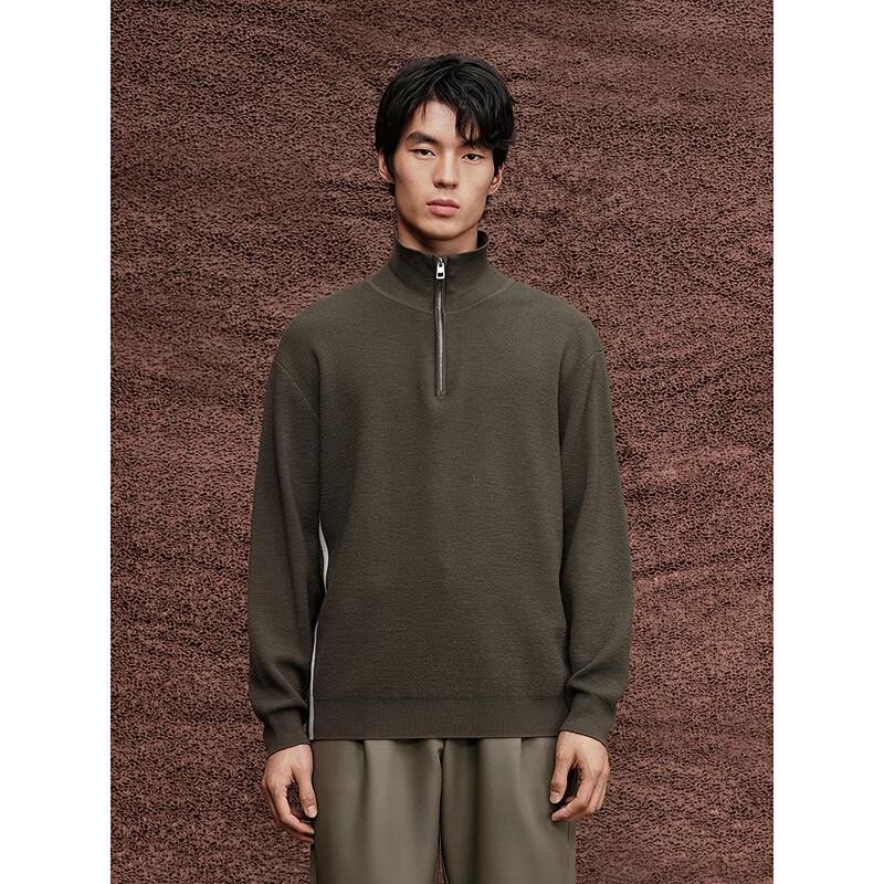 GXG Men's Polo Collar Half-Placket Wool Sweater