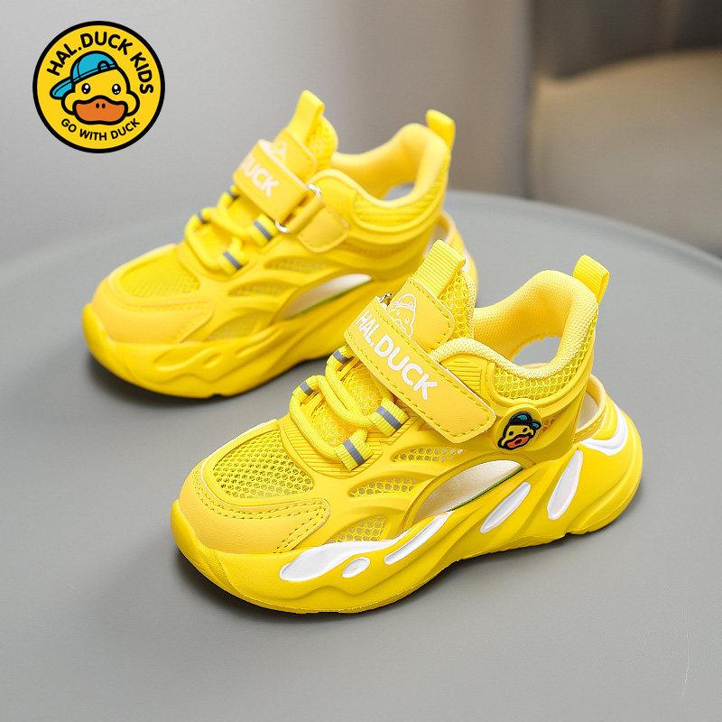 Little Yellow Duck children's shoes, girls' shoes2026New summer sandals for girls, featuring a hollow mesh design and breathable, sporty style