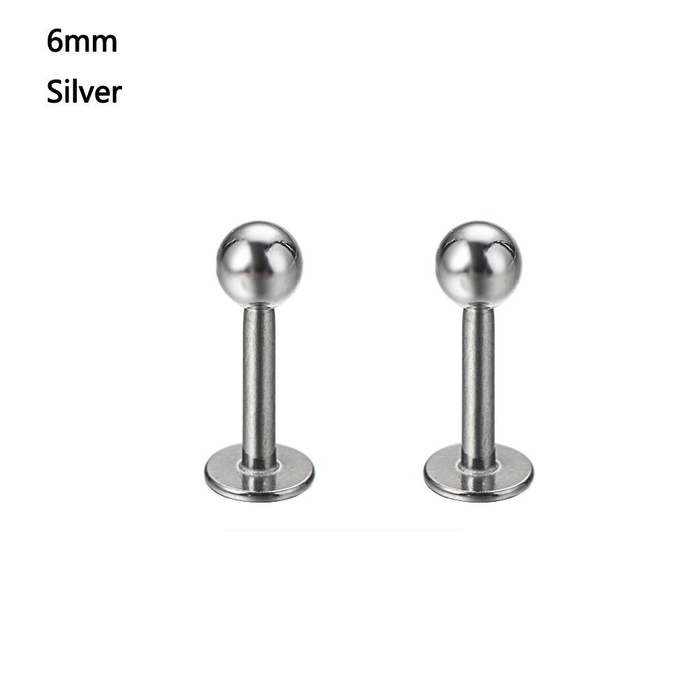 1Pair 6-12mm Tragus Ear Piercing Helix Bar Ball Stainless Steel Labret Lip Bar Rings Stud Cartilage Body Party Jewelry