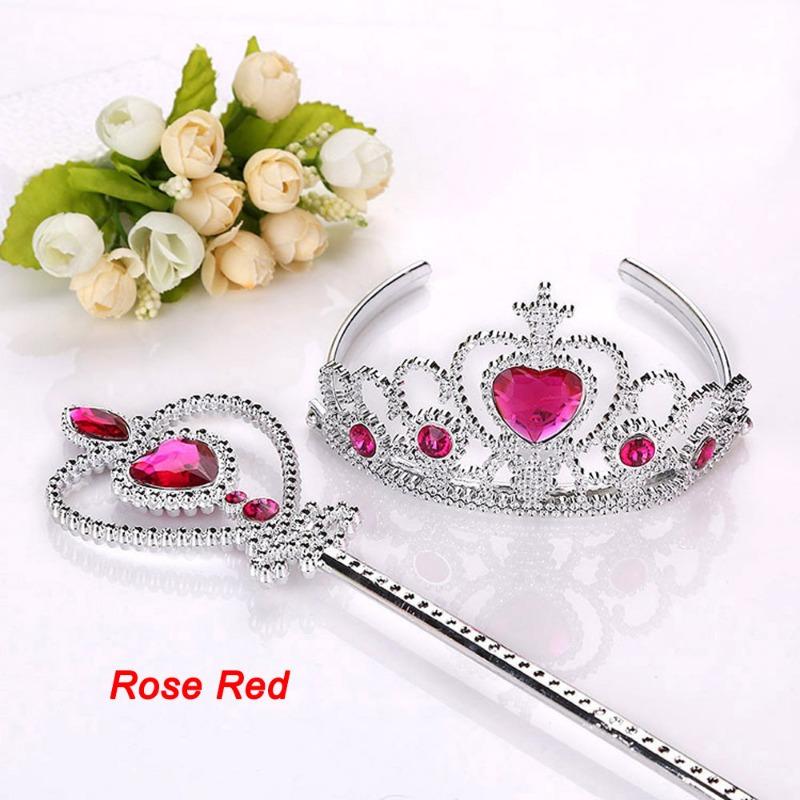 2Pcs Sweet Princess Tiara Crown Headband for Girls, Rapunzel Elsa Cosplay Hair Jewelry with Magic Tights Party Gift Accessories