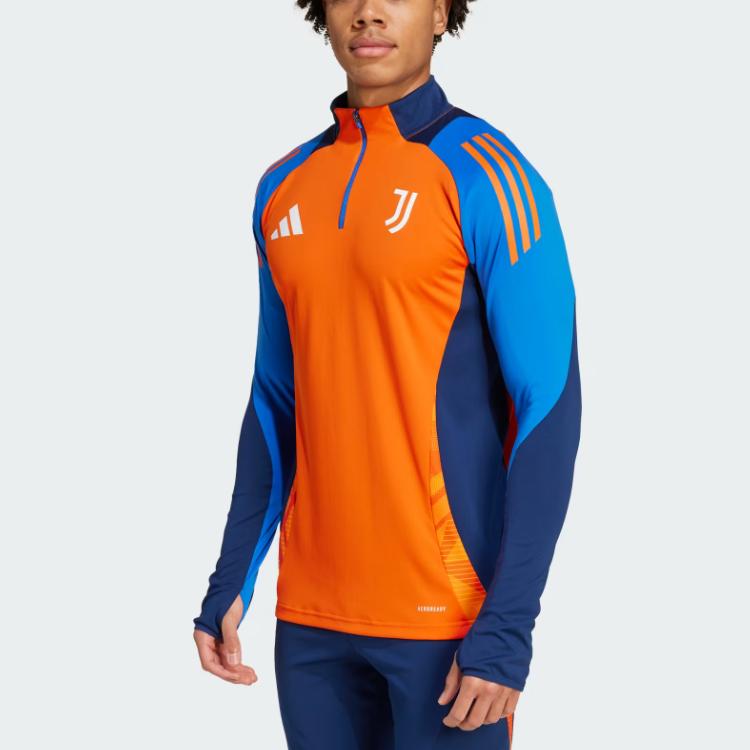 Adidas SS24 Juventus Tiro Competition Training Top Color Block Retro Sports Jacket Men Jacket Orange IS5819