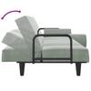 Sleeper Sofa with Armrests Light Grey Velvet