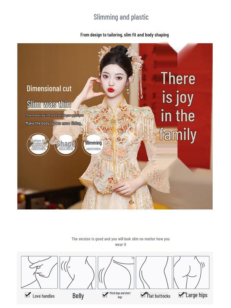 2025 Summer Xiuhe Wedding Dress: Elegant Chinese Dragon & Phoenix Gown