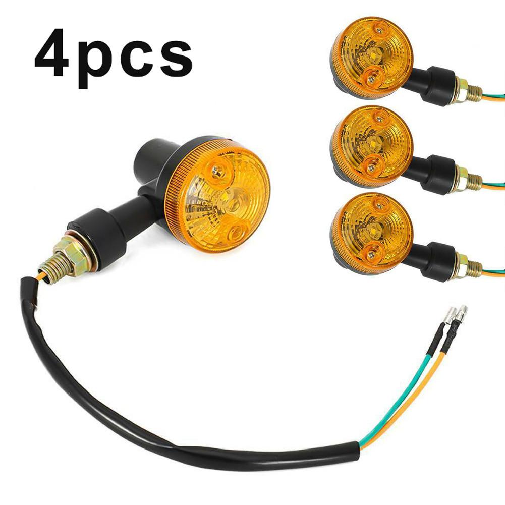4pcs LED Motorcycle Turn Signal Light Indicator Lamp 12V Turn Indicator Light Blinker Signer Amber Bike Motorcycle Accessories 4pcs