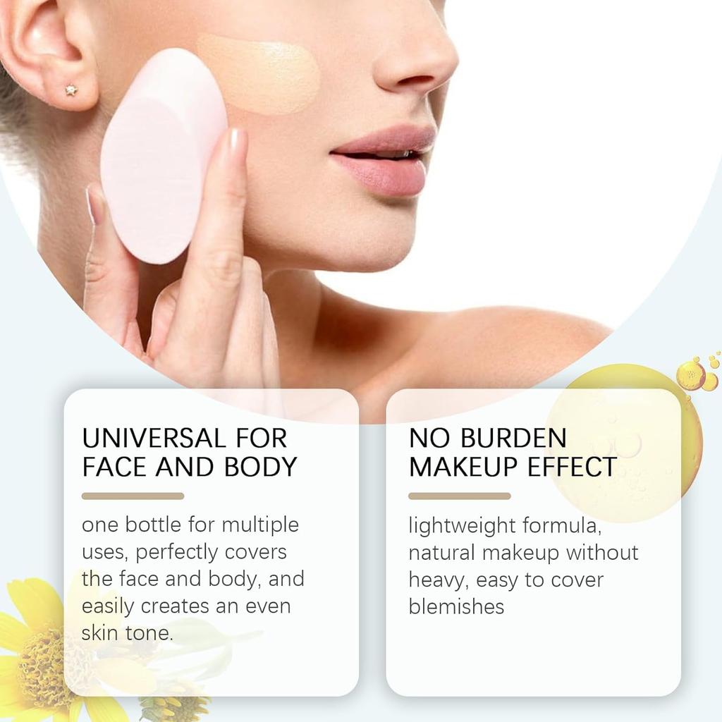 Perfect Cream All-Over Teint Perfektionierer – Langanhaltende CC Cream Foundation Wasserdicht mit Feuchtigkeitsspendendem Schimmerndem Glanz für Gesicht & Körper