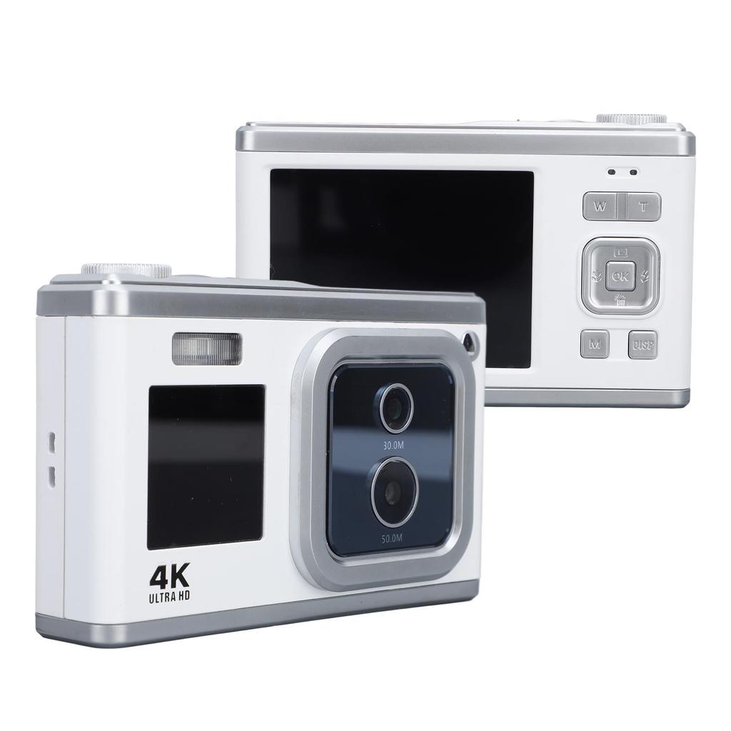 Digital Camera 4K HD Dual IPS Screen 50MP 30MP Dual Lens 16X Digital Zoom AF Built In Flash Small Camera for Teens