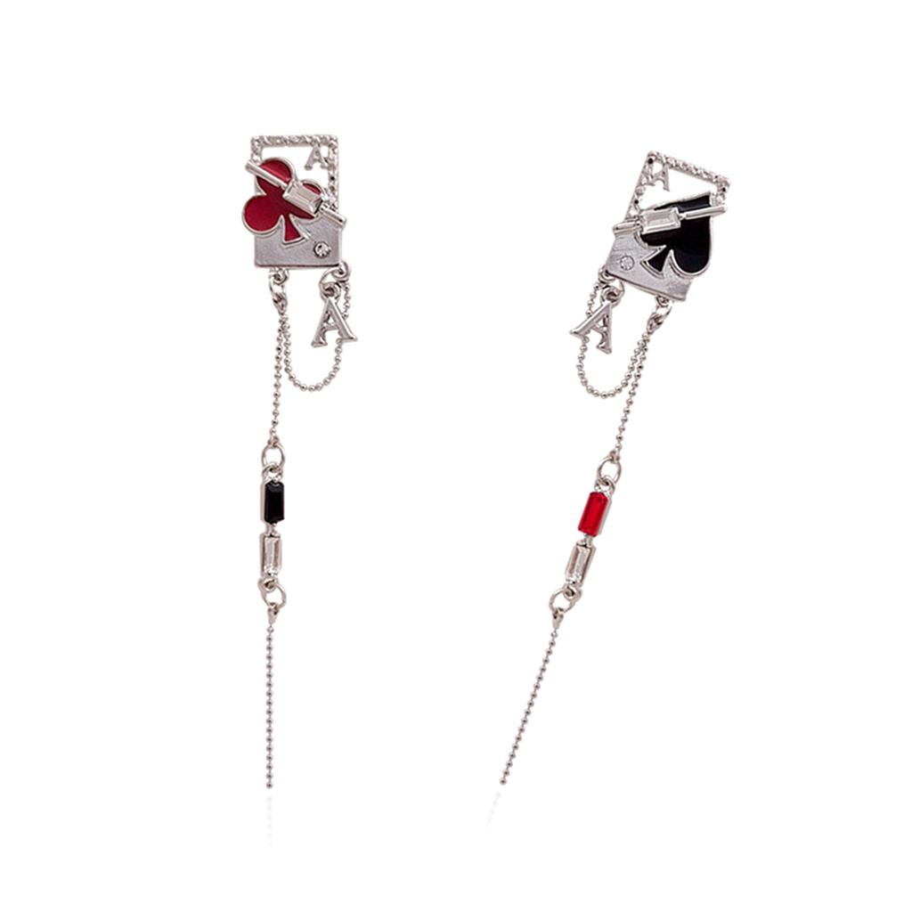 Fashionable Long Tassels Earrings Jewelry for Women Handmade Temperament Playing Cards Dangle Drop Ear Accessories