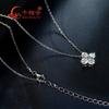 S925 Silver 1.2ct Round Four Leaf Clover White Moissanite Pendant Choker Necklace Jewelry Valentine's Day Wedding Date Gift