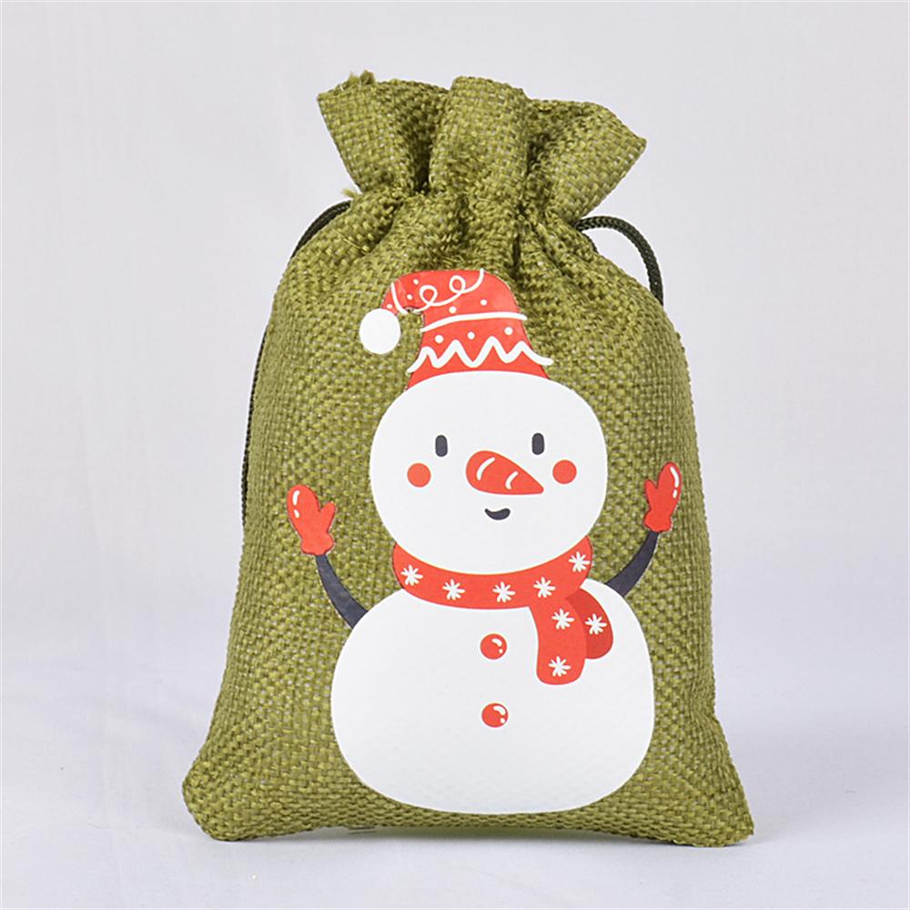 1 Stück Leinen Kordelzugbeutel Weihnachten Kinder Süßigkeiten Snack Verpackungsbeutel Jute Armband Schmuck Aufbewahrungsbeutel Weihnachtsdekoration