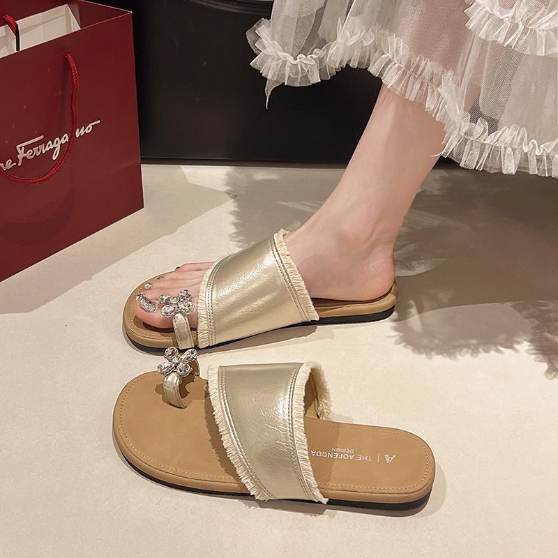 Fashion Shoes Slippers Soft Rubber Flip Flops Glitter Slides Flower Summer Clogs Woman Fashion Comfort Hawaiian Jelly Beach Flat Luxury