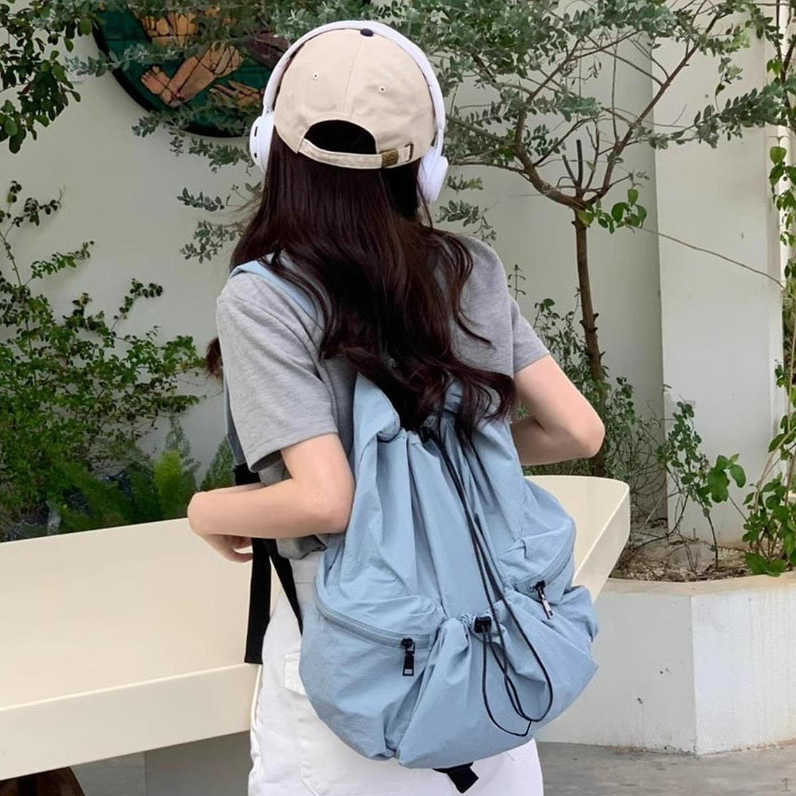 

Рюкзак на шнурке, повседневный рюкзак для подарка на день рождения, походов, женщин, мужчин, поездок синий