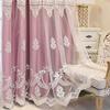 Cortinas opacas europeas de doble capa, cortinas de hilo para sala de estar, dormitorio, apagón, barra de cortina bordada en relieve de lujo