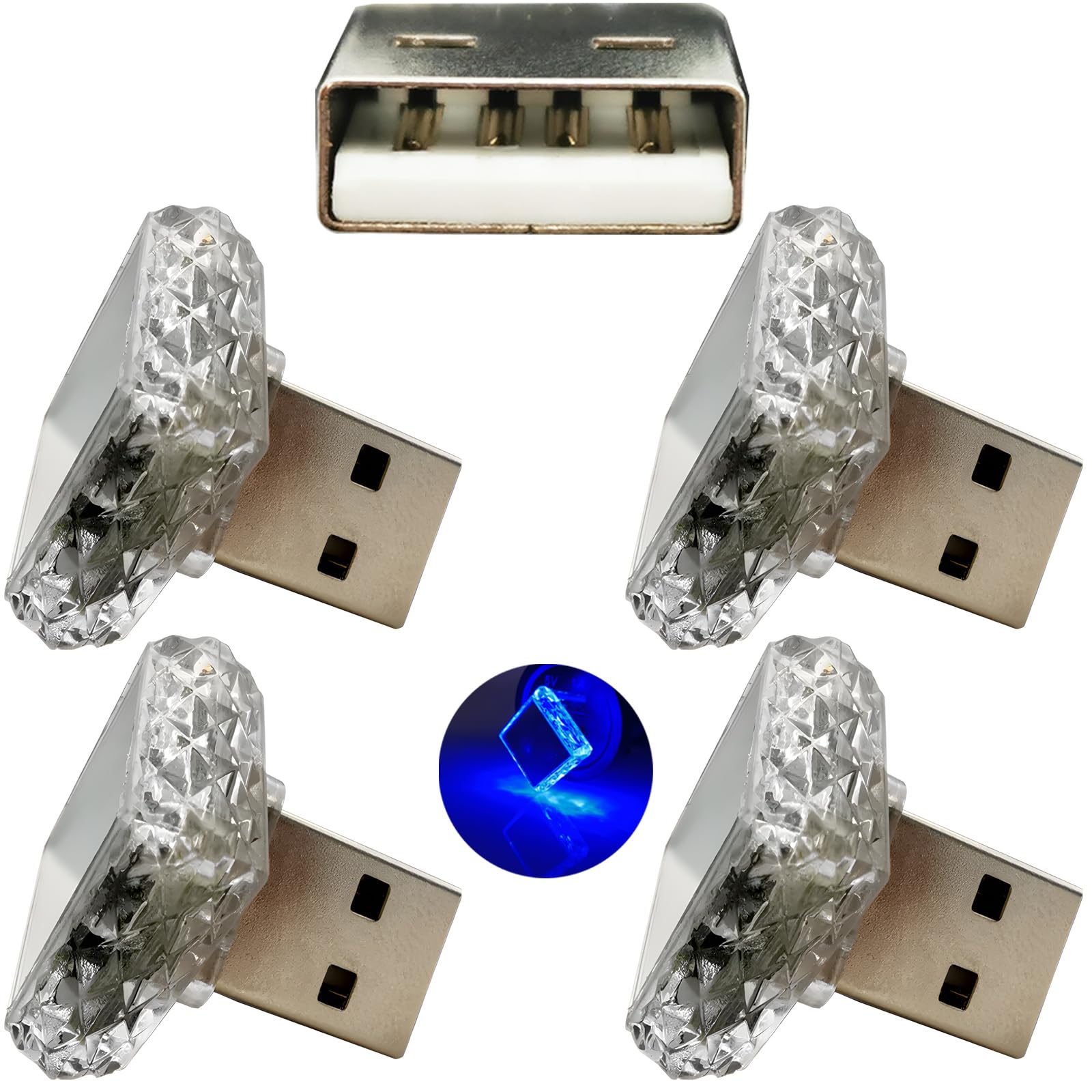 USB Night Light, CTRICALVER USB-rhombus (Touch) Blue (4pcs) 5V/1A Small синий