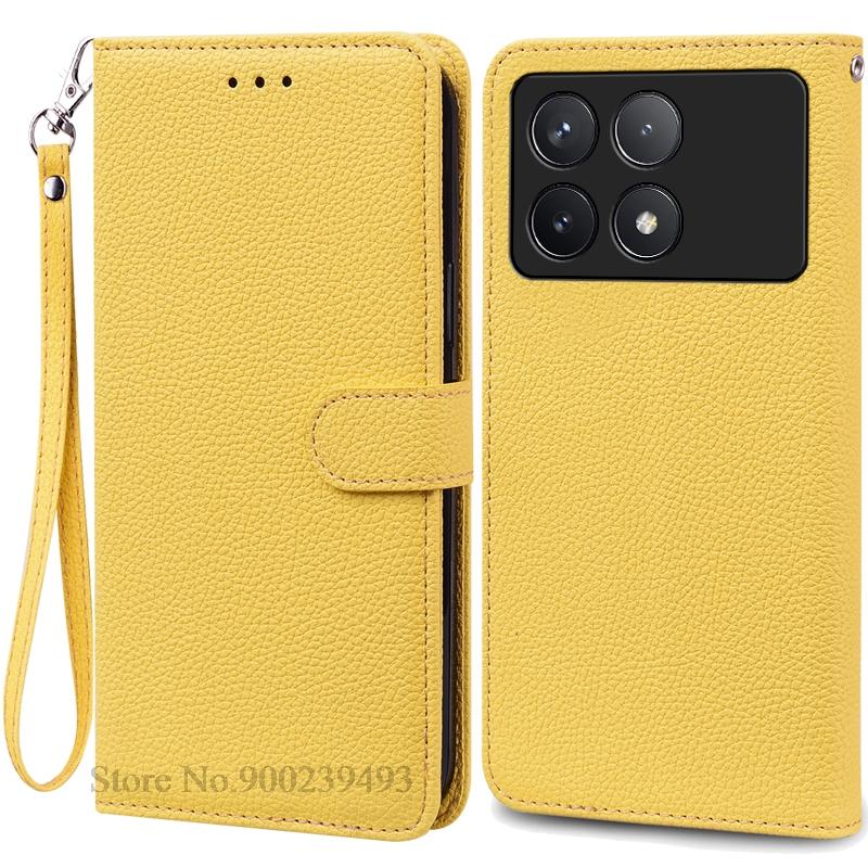 Pouzdro F6 Pro pro POCO F6 Pro Pouzdro Silikonová peněženka Kožené vyklápěcí pouzdro pro Xiaomi Poco F6 Pro 5G Pouzdro Knižní obal Fundas