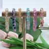 10mm Y2K Style Cracked Bead Bracelet, Multi Color Glass Round Bead Women's Fashion Jewelry Suitable For Daily Wear