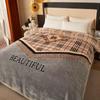 Double-Sided Coral Fleece Raschel Blanket - Thickened Velvet Cover for Autumn & Winter, Perfect Wedding Gift