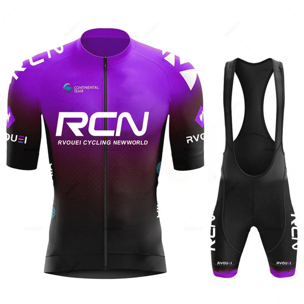 Set da ciclismo verde fluorescente Rcn Uniforme da mountain bike Maglia da ciclismo da uomo estiva Set Maglie da bici da strada Abbigliamento da bicicletta MTB