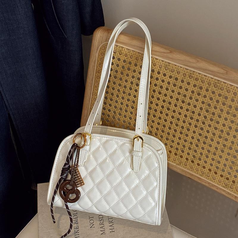 Rhombus bag women's 2025 new trendy fashion high sense shoulder underarm bag versatile messenger tote bag