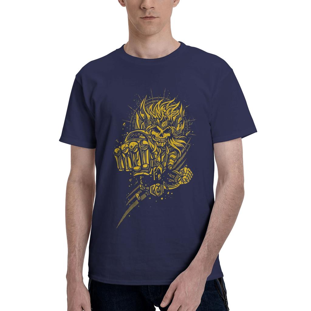 Cygnus Hyoga Skull Men T Shirts Saint Seiya Creative Tees Short Sleeve Round Neck 100 Cotton New Arrival Clothing TShirt