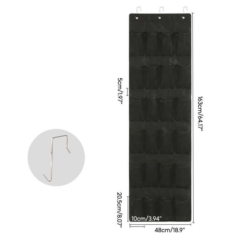 24/28 Grid Wall-mounted Shoes Organizer Rack Over the Door Hanging Storage Holder Rack Bedroom Closets Shoes Storage Bag