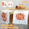2Pcs Fall Kitchen Towels Pumpkin Autumn Dish Towels Drying Dishcloth Microfibre Towels Thanksgiving Farmhouse Home Decor