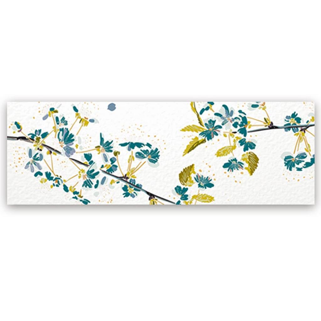 Les Trésors De Lily [A2229] - Végétoile-lerret 'Estampe Florale' turkis - 90x30 cm