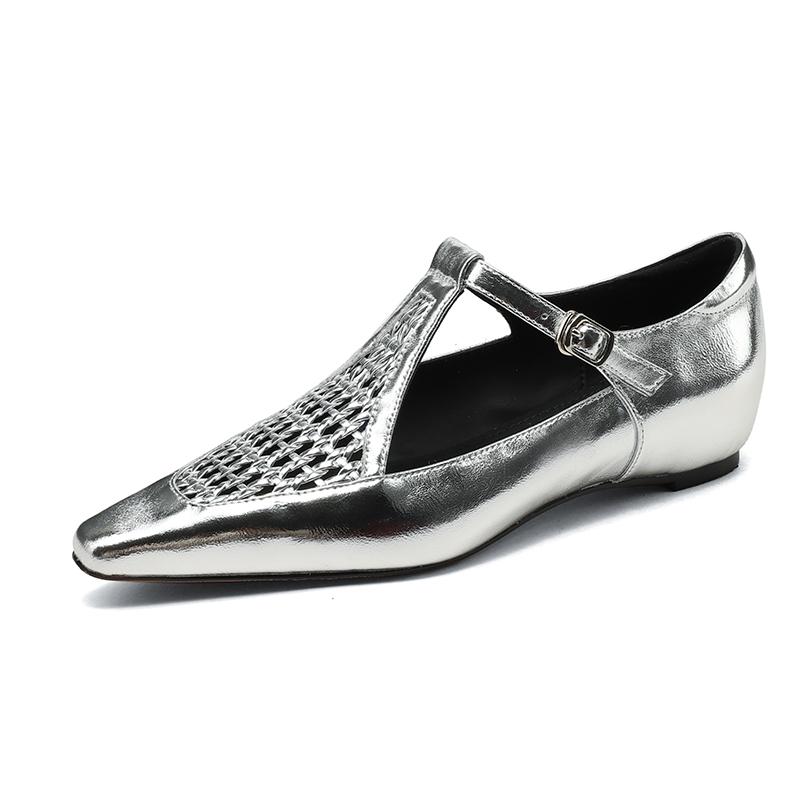 Fashion New Spring/Summer Women Pumps Shoes for Women Fashion Hollow Out Square Toe Shoes Mary Jane Shoes Women Internal Elevation