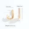 Golden Cubic Zirconia Pearl C Hoop Earrings for Women Elegant Jewelry Gift
