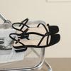 Damen Sandalen Wildleder 2025 Plateau Quadratische Spitze 3.5CM Quadratischer Absatz Schuhe Für Damen Absätze Sandalen Sommerschuhe Sandalen