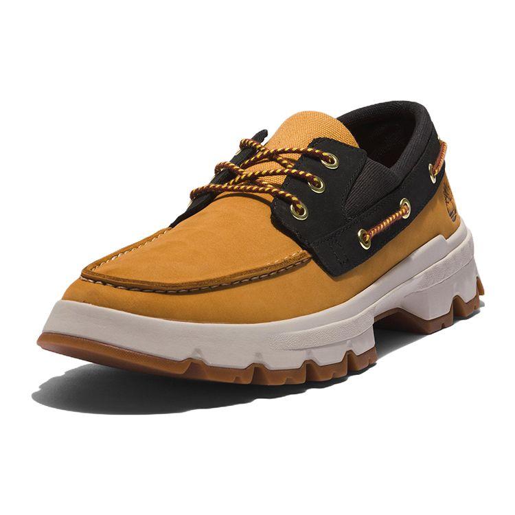 Timberland Moc-Toe Leather Comfortable Sports Durable Low-Top Casual Shoes Men Shoes Black Yellow A2AK5231