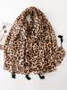 Retro Women Silk Scarf Black Leopard Print Bright Silk Wrap Shawls Lady Sunscreen Bandana Hijab Scarve Pareo Headscarf Boho New