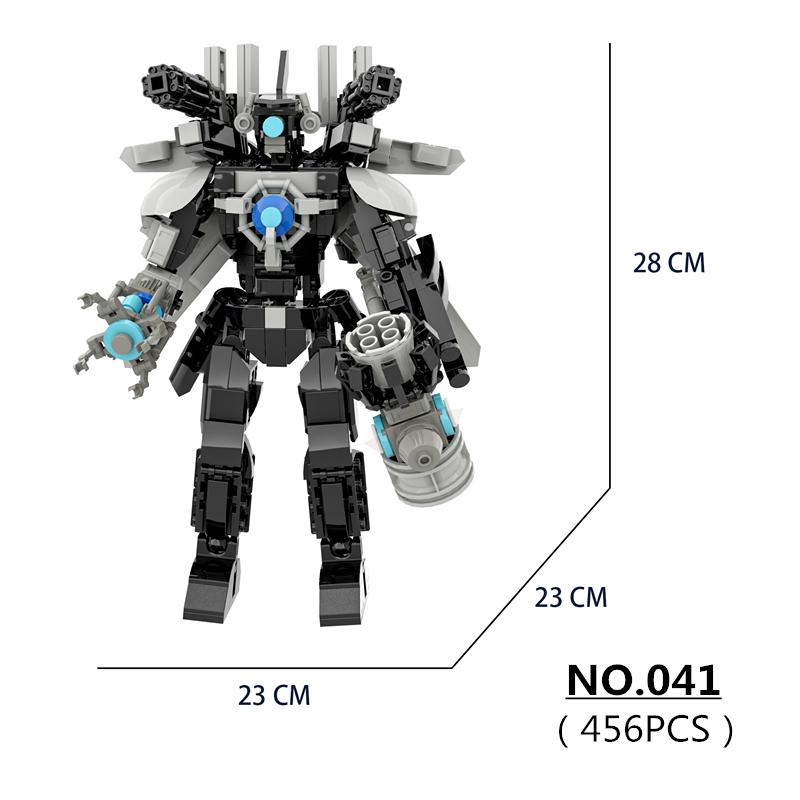456PCS Skibidi Toilet Updated Titan Monitor Man Building Blocks Set With Hammer Mecha Model DIY Bircks Toys For Boys Xmas Gifts