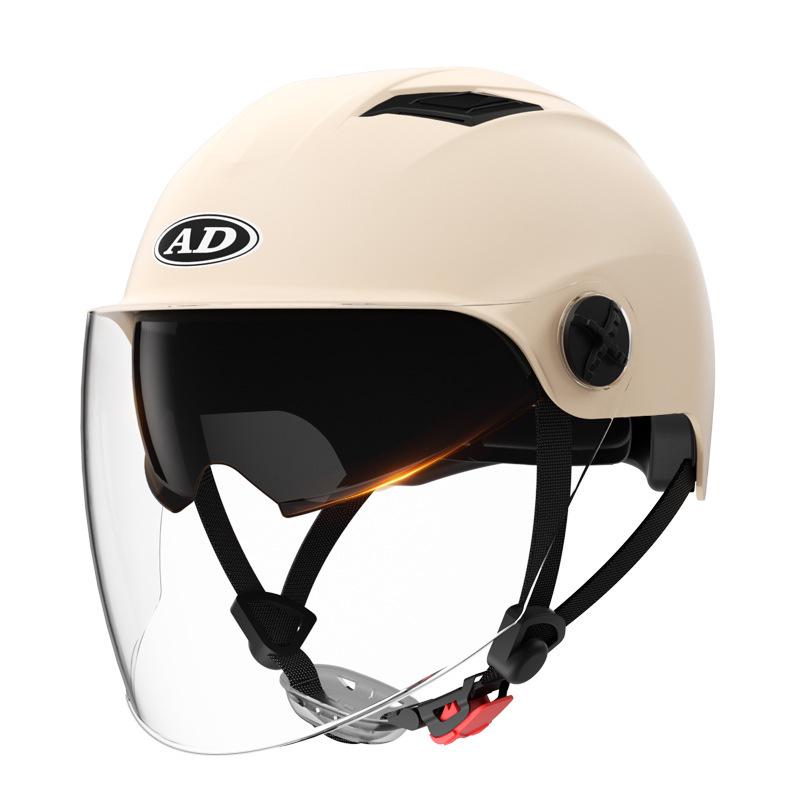 3C Certified Unisex Electric Vehicle Half Helmet with Double Visor, Summer Sun Protection, All-Season Use for Scooters & Motorcycles