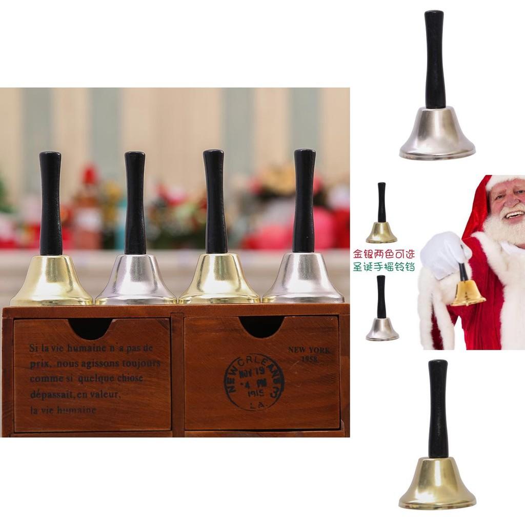 Festive Christmas Santa Handbell Toy With Joyful Gold And Silver Colors For Holiday Cheer