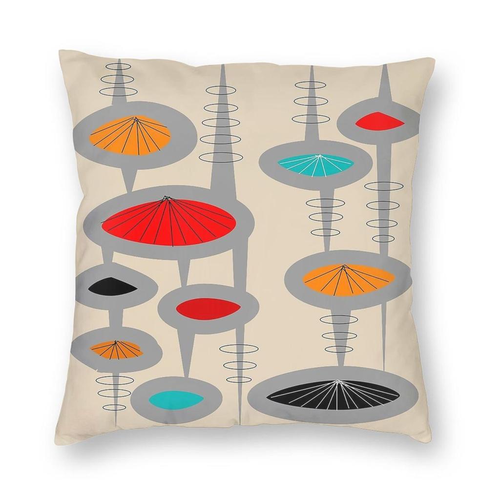 Atomic Era Space Age Pillowcase Polyester Linen Velvet Pattern Zip Decorative Sofa Cushion Case x