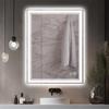 LED-Lit Smart Bathroom Mirror with Induction Power Supply - Square Right Angle Design