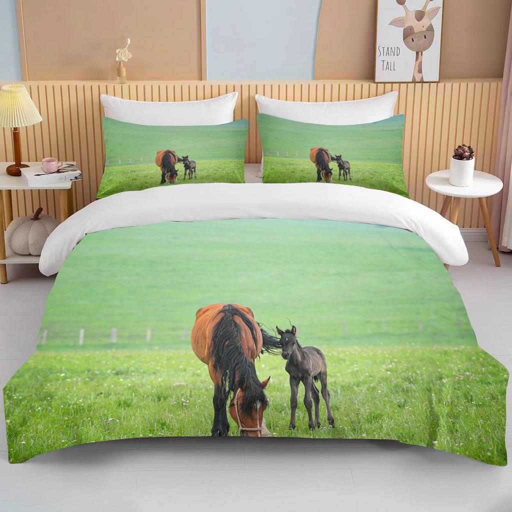 China Grassland European And American King Size Double Bed Children's Bedding  Microfiber Or Polyester Duvet Cover 3 Piece Set