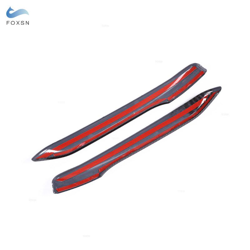 For BMW X1 F48 2016 2017 2018  ABS Carbon Fiber Texture Front Head Fog Lights Lamp Eyebrow Cover Protective Trim