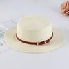 Women's Retro British Style Sun Hat with Rhinestone Letter & Leather Belt