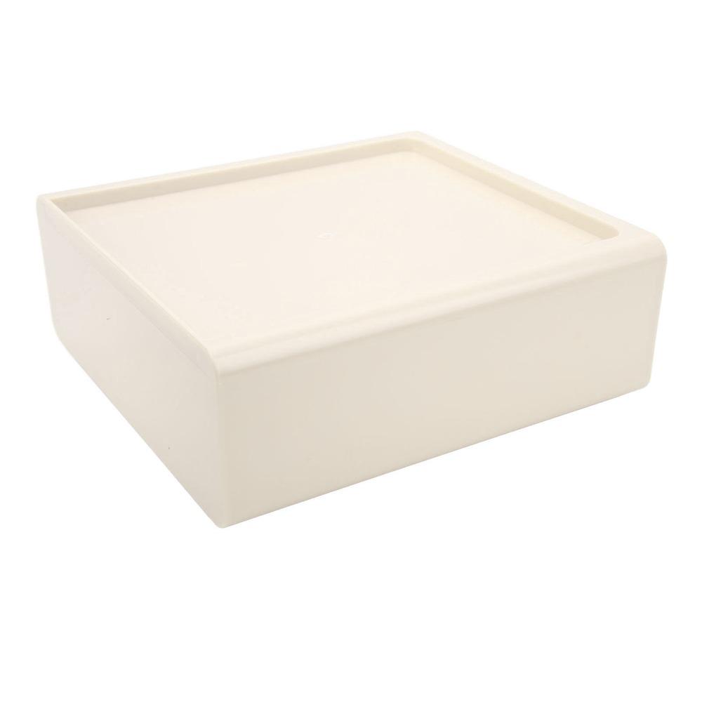 Transparent Material Storage Container Cream Color Stackable Storage Bins Desk Organizer  Home