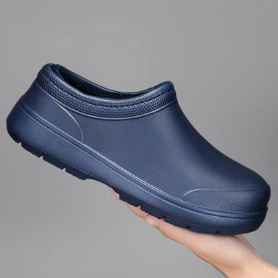 Herren Arbeitsschuhe für Köche, große Größe, rutschfeste Freizeit-Halbschuhe, wasserdichte und öldichte flache Schuhe, Restaurantschuhe, Regenstiefel für den Außenbereich